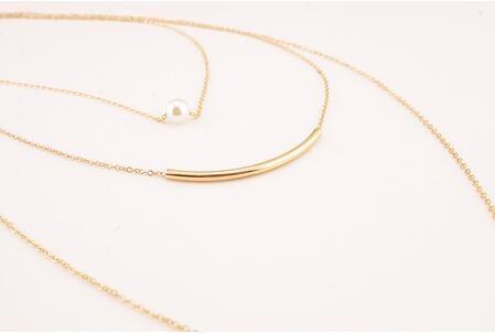 Vintage Multiple Layer Pearl & Bar Tassel Necklace