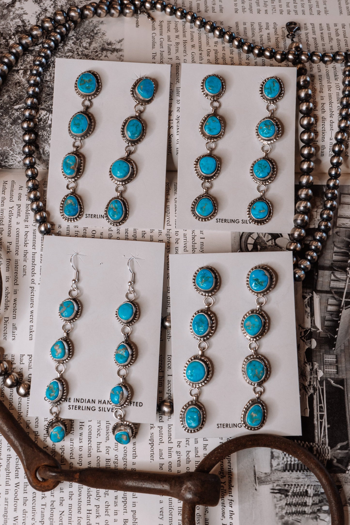Crossroads 4 Stone Turquoise Earrings