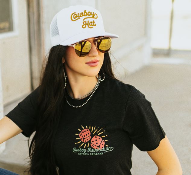 The Original “Cowboy Hat” 5-panel Trucker Hat - White