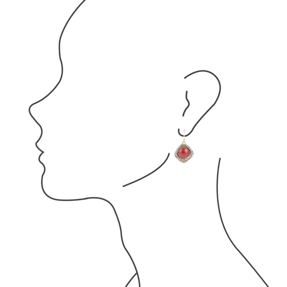 Nomad Red Howlite Earrings