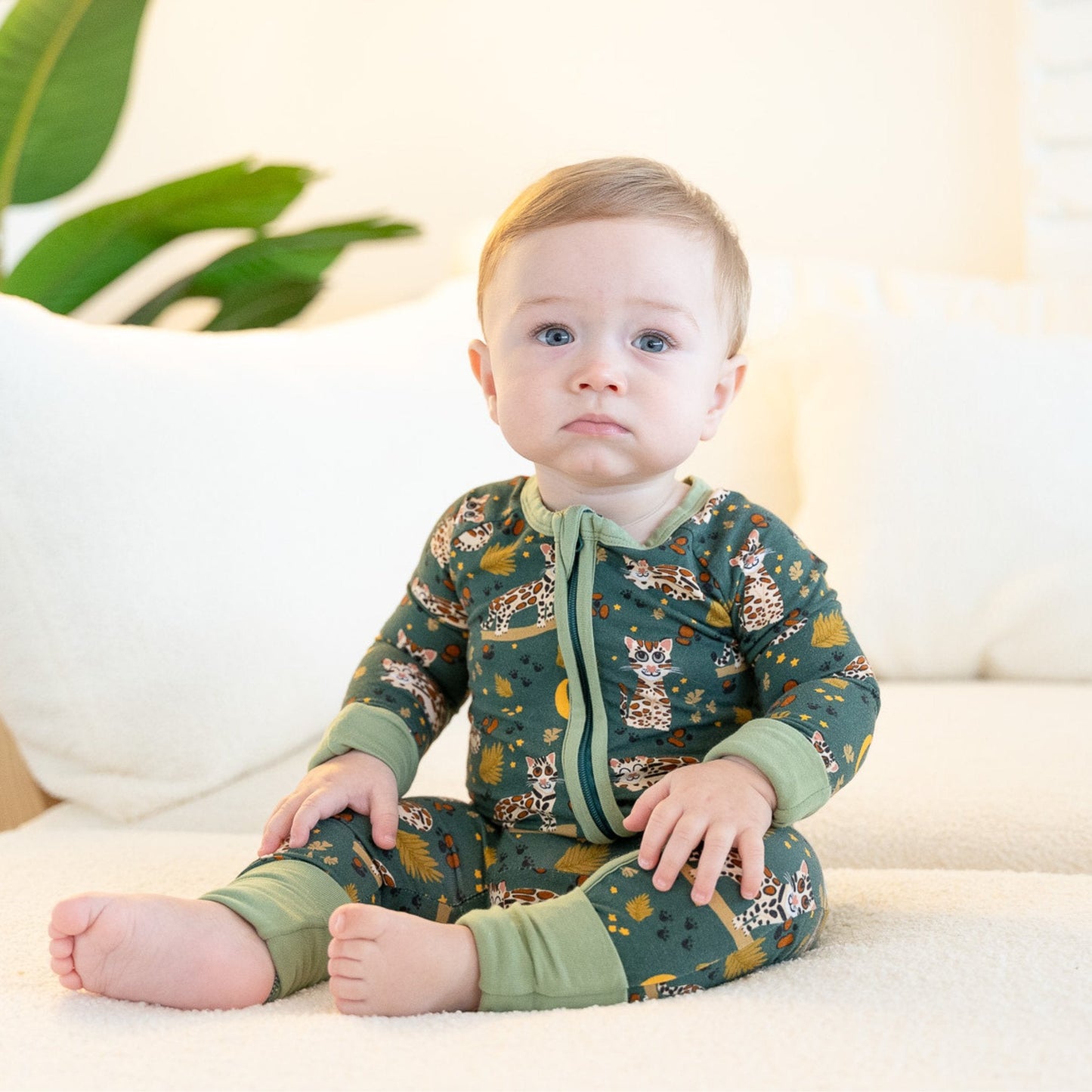 Ocelot Baby Zip Pajamas
