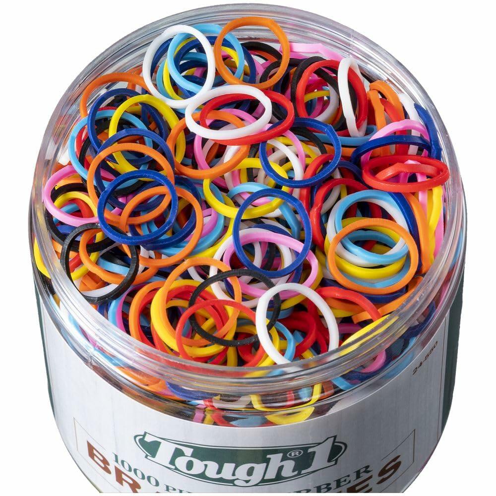 Tough 1 Braidette Rubber Bands 1000 Piece Rainbow