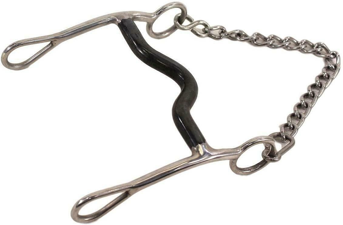 Circle R 5" Ss Sweet Iron Mouth Medium Port Bit W/ Curb Chain Horse Tack