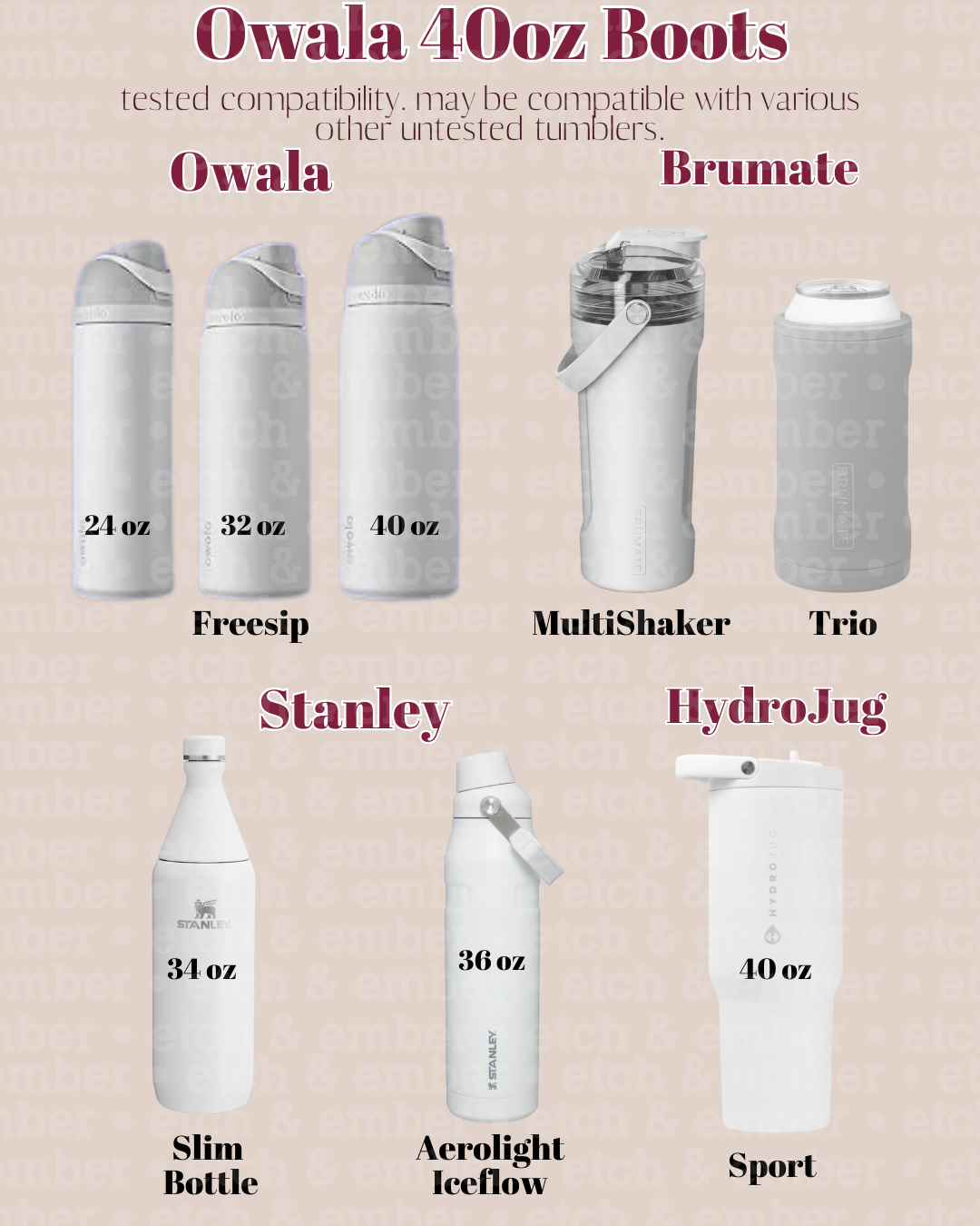 GLITTER Tumbler Boot -fits 40oz Owala
