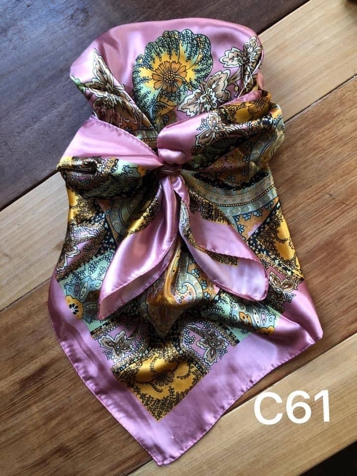 Pink & Gold Paisley Wild Rag — 36" Silky Polyester Western Scarf