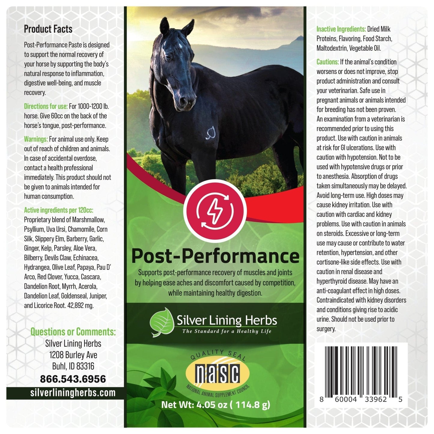 Post-Performance Paste for Horses