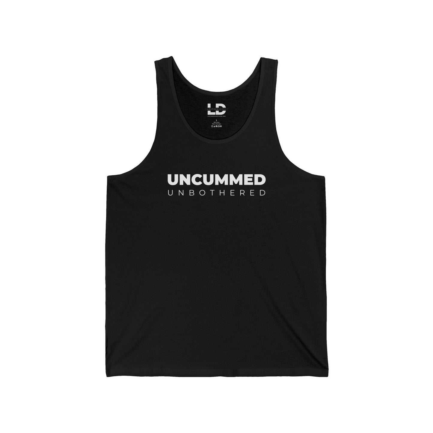 Unc*mmed & Unbothered Chastity Tank Top - Lockedboy Athletics by LeatherDaddy