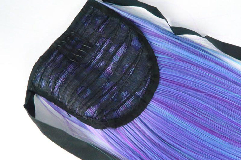 Jellybean Purple to Aqua Straight Ponytail Hair Extensions