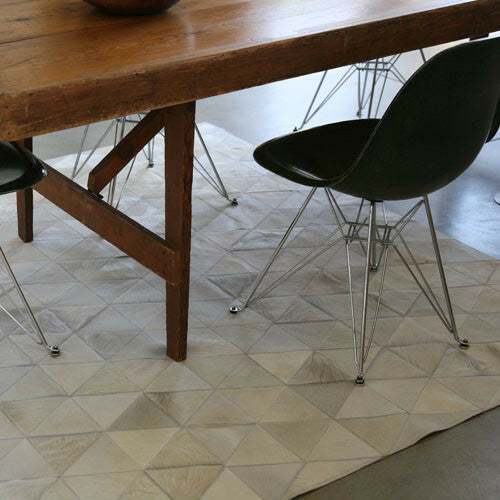 Pyramid White Cowhide Patchwork