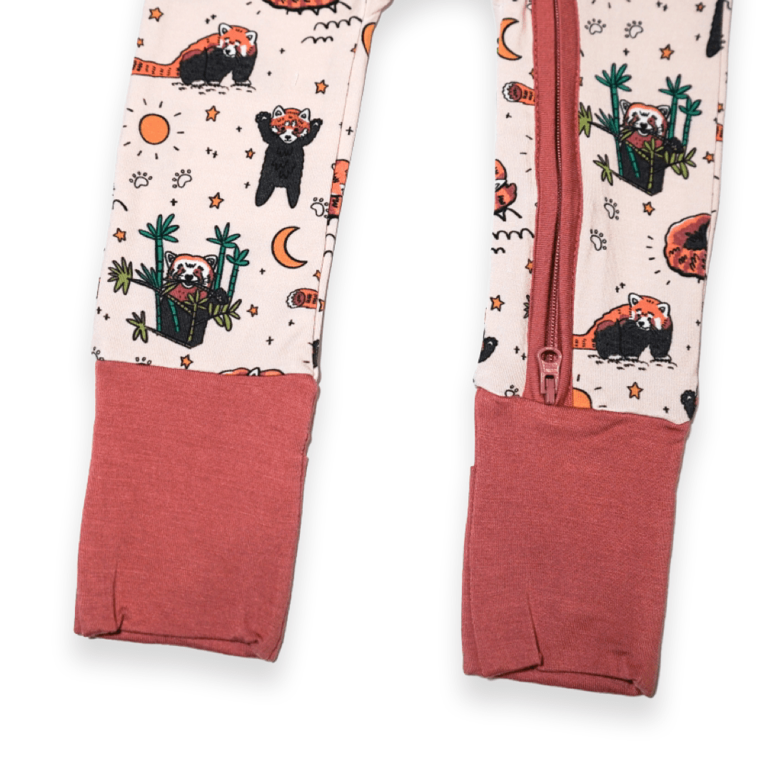 Red Panda Baby Zip Pajamas