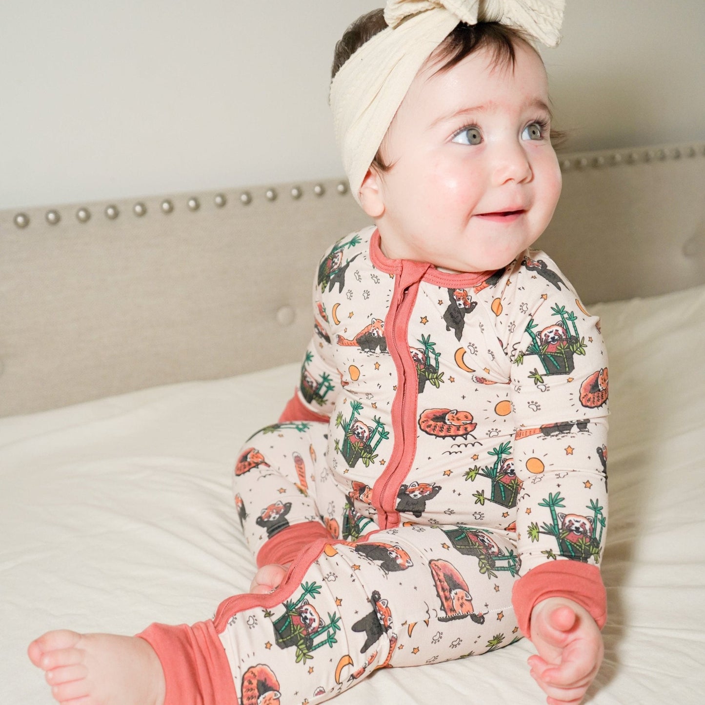 Red Panda Baby Zip Pajamas