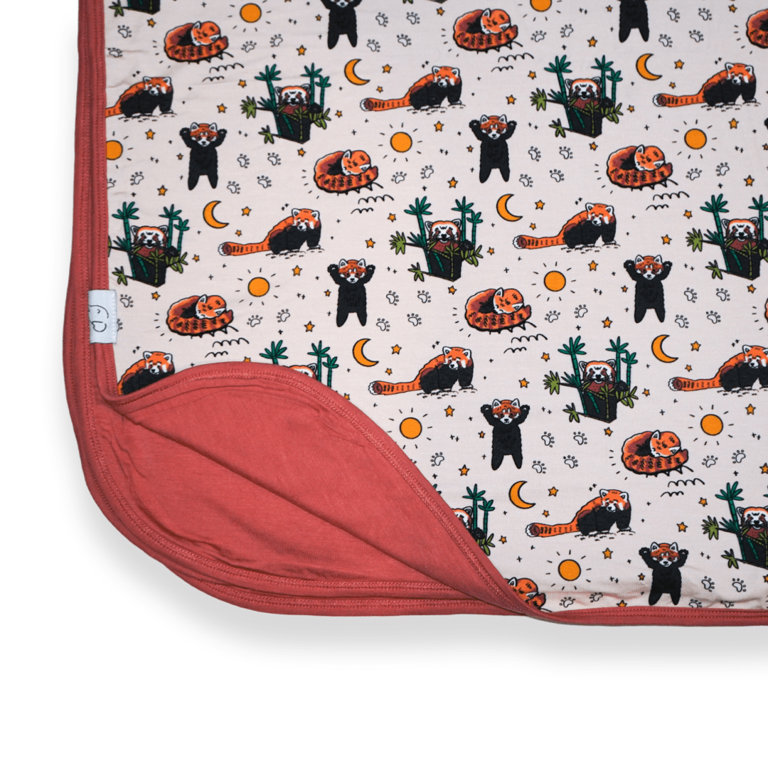 Red Panda Reversible Double Layer Bamboo Blanket