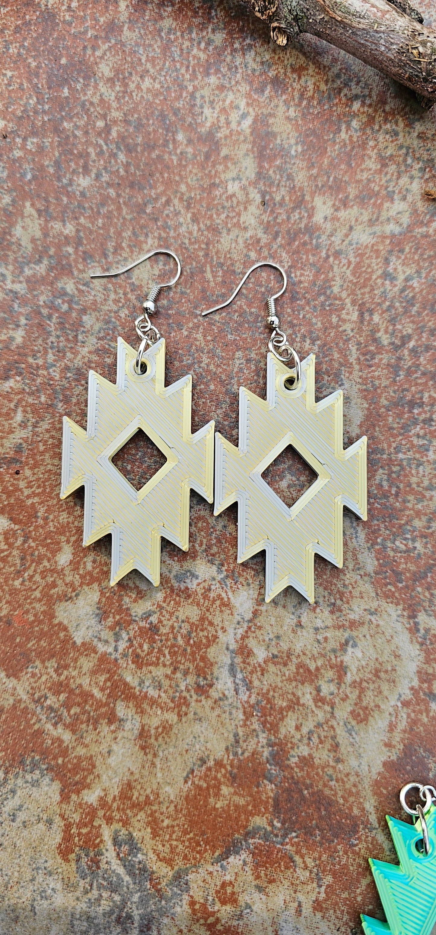 3D Print Southwestern Aztec Boho Earrings Choice of Colors Made in America