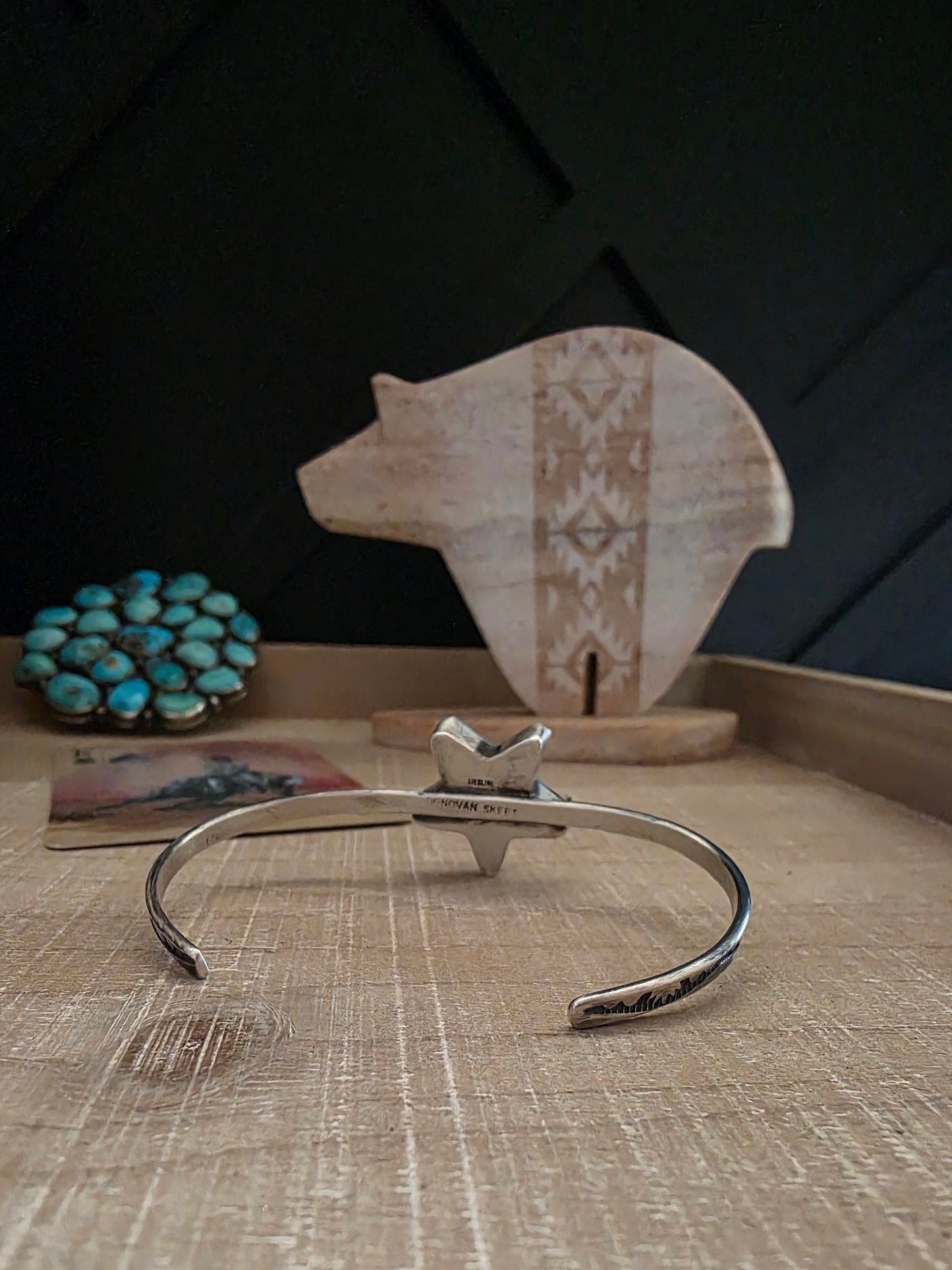 DONOVAN SKEETS KINGMAN TURQUOISE STAR CUFF