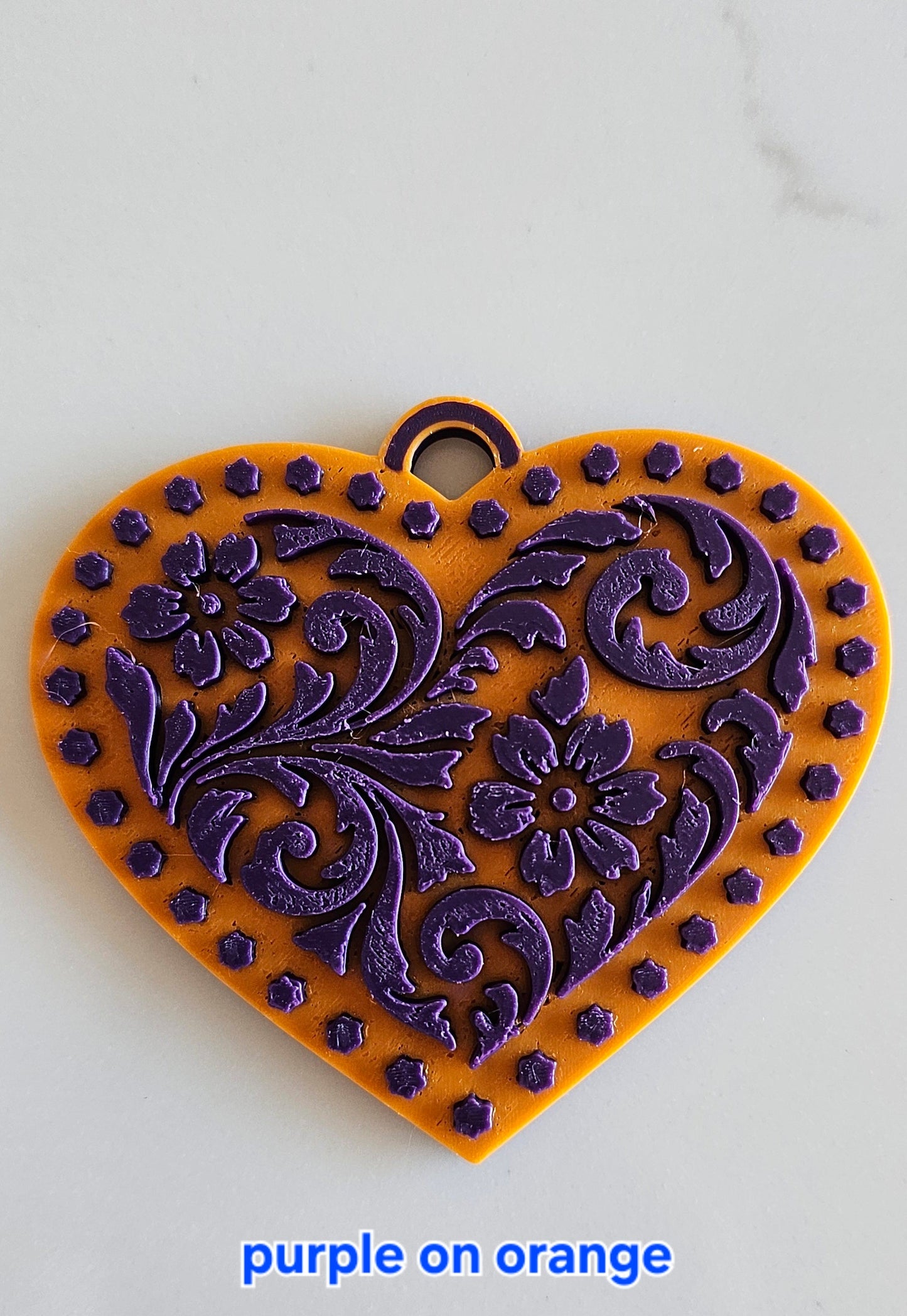 3d Printed Tooled Cowboy Cowgirl Heart Keychain or Purse Charm