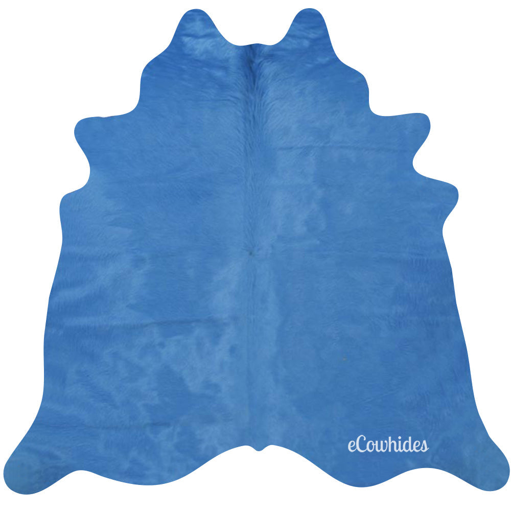 Sea Blue Dyed Cowhide Rug