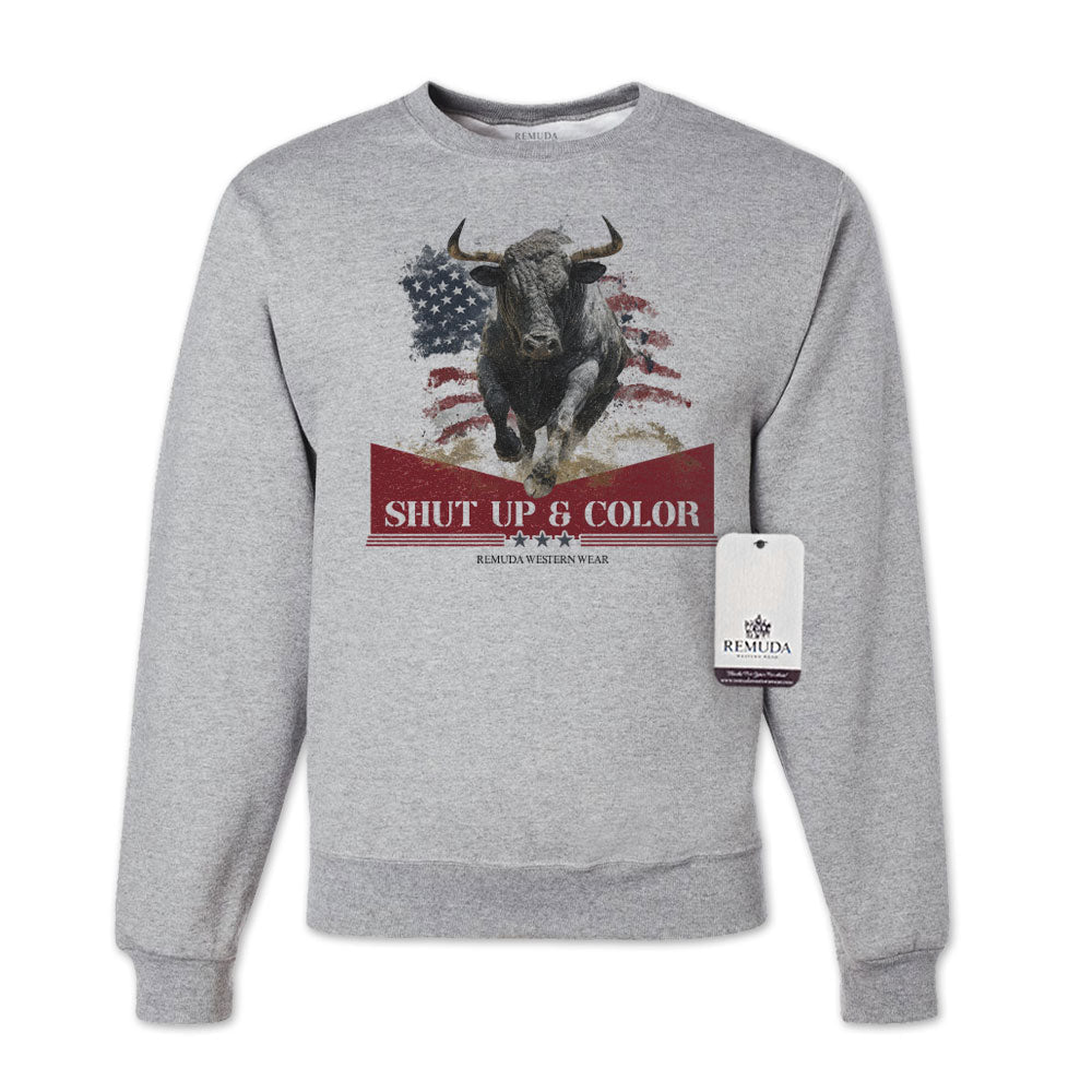 Shut Up & Color - Patriotic Adult Unisex Western Sweatshirt
