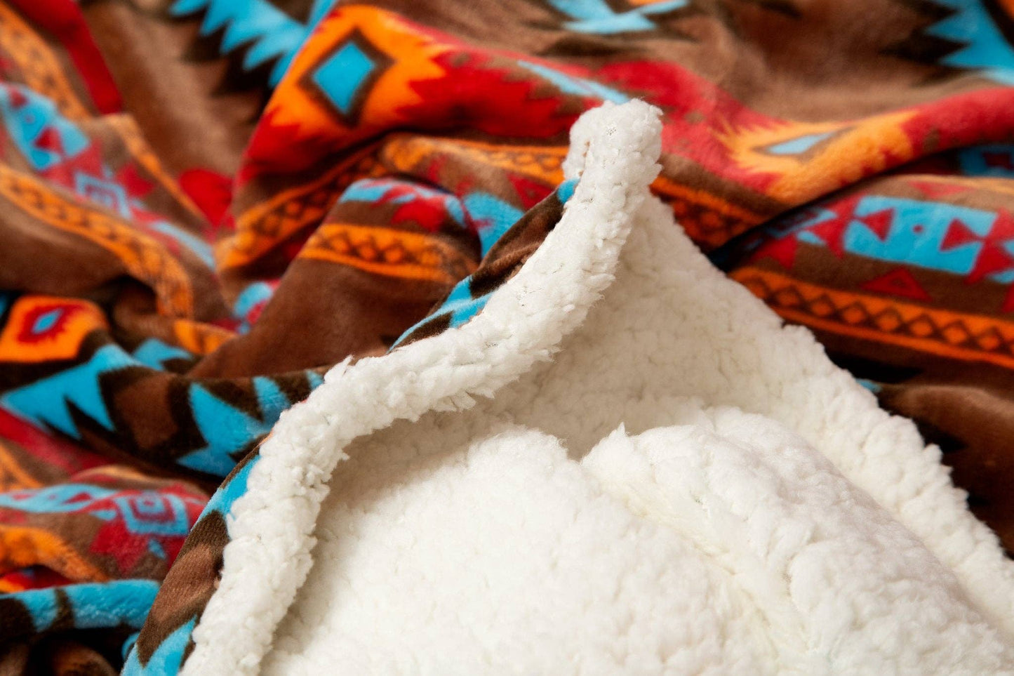 Southwest Horizon Sherpa Fleece Throw Blanket (54" × 68")