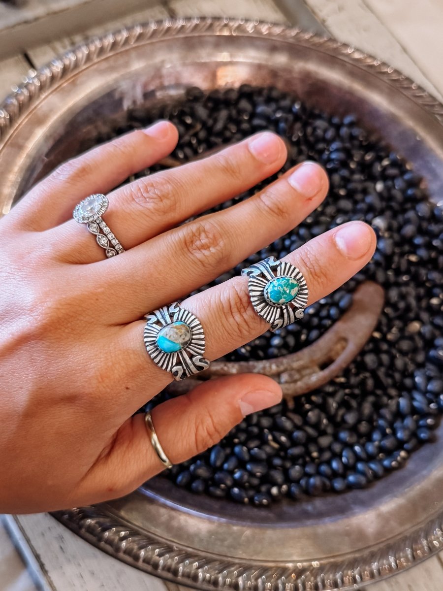 Stampeded Turquoise Ring