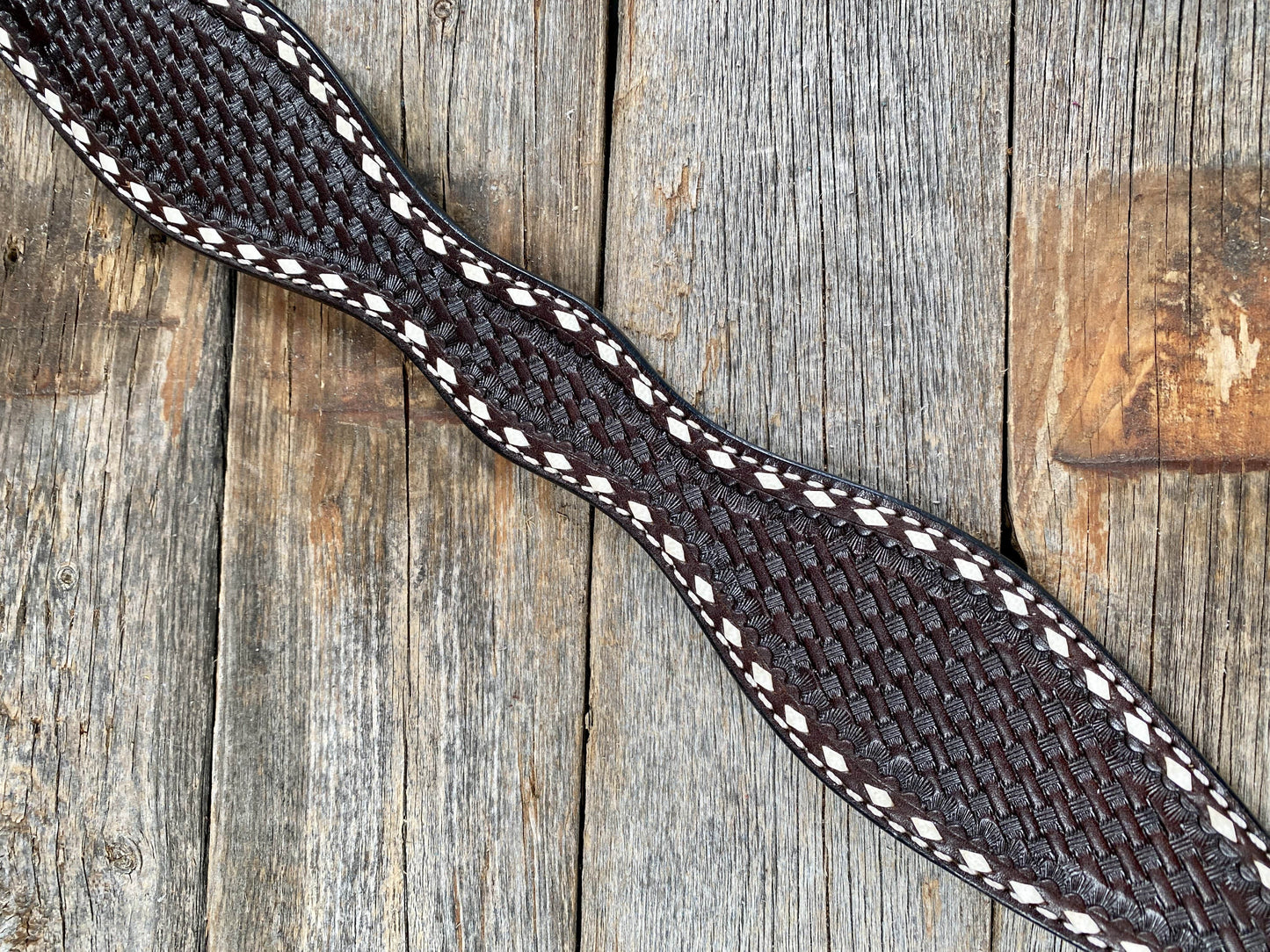 Dark Oil Basketweave Buckstitch Breastcollar