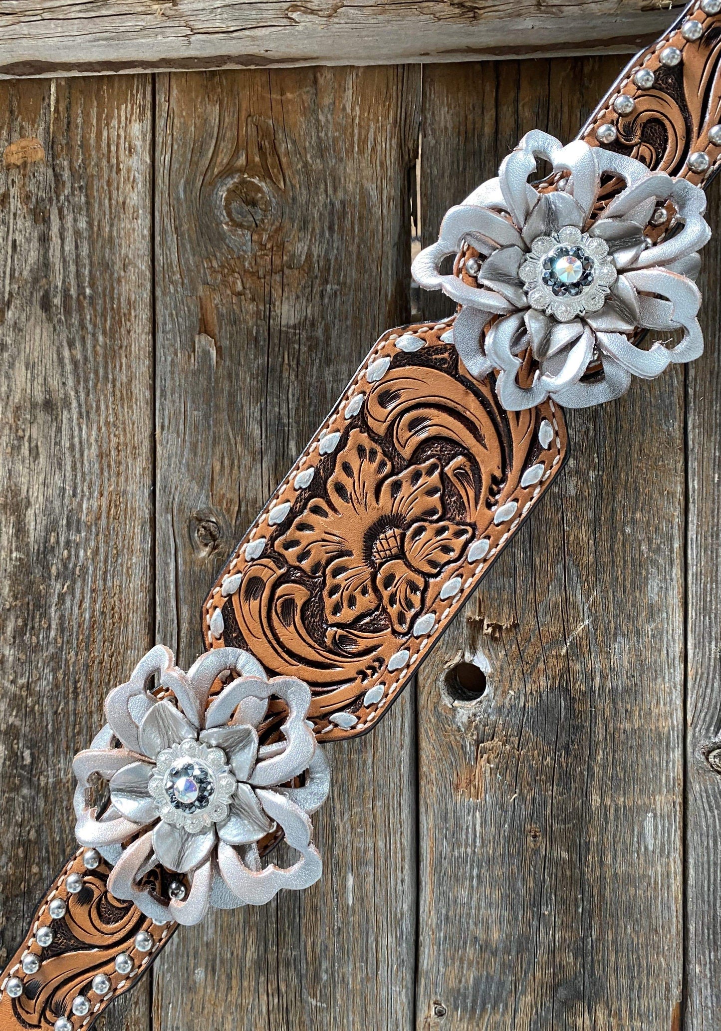 Silver Buckstitch Breastcollar - #BC155