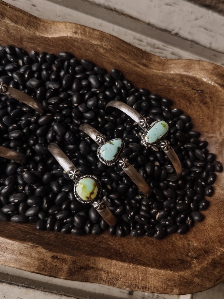 Tahoka Cuff - Golden Hills/Kingman Turquoise/Palomino