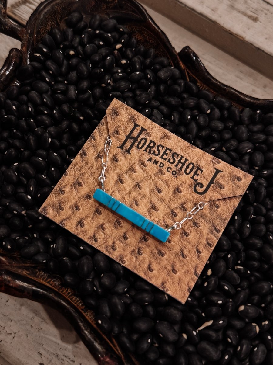 Train of Love Turquoise Bar Necklace