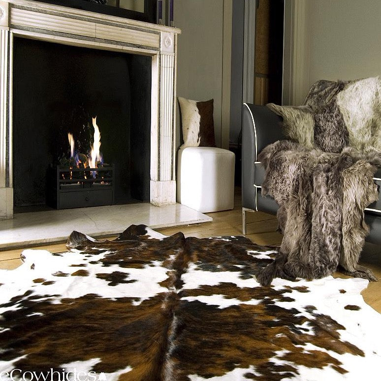 Tricolor Brazilian Cowhide Rug: LARGE