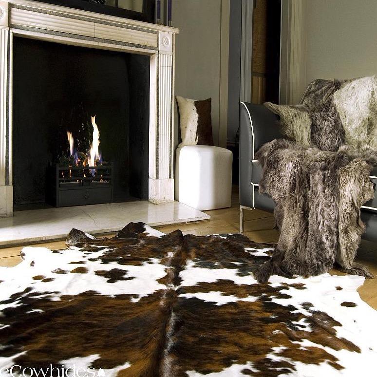 Tricolor Brazilian Cowhide Rug: XL