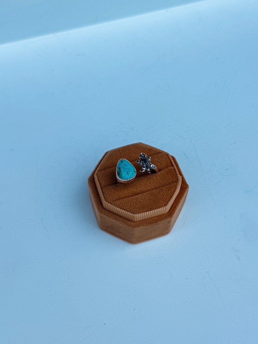Turquoise Horned Frog Ring
