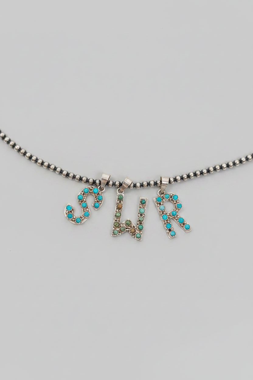 Turquoise Initial Pendant