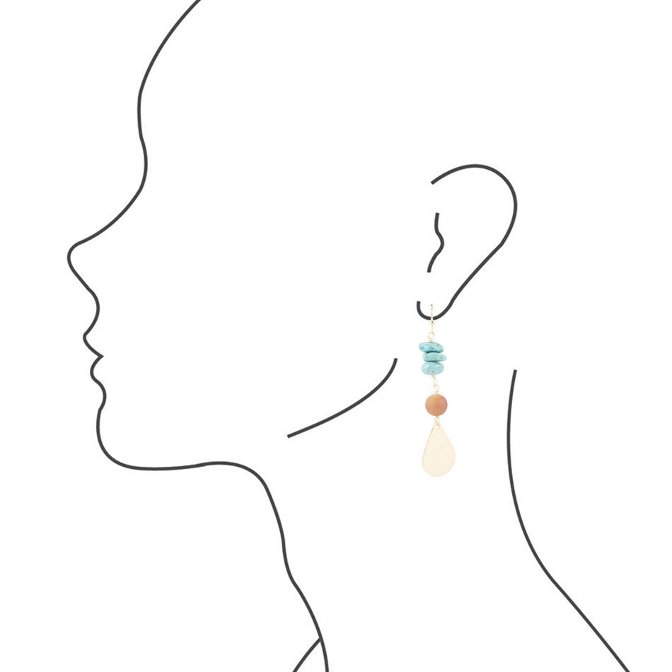 Turquoise Sol Charm Drop Earrings