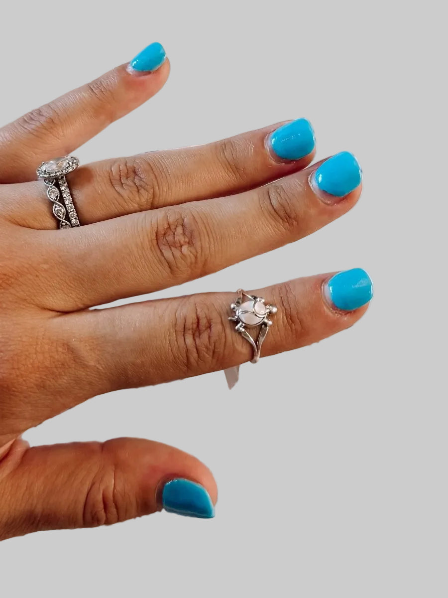 Turtle Mother of Pearl Ring