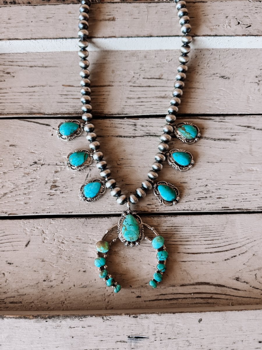 Two Stories Wide Turquoise Squash Blossom