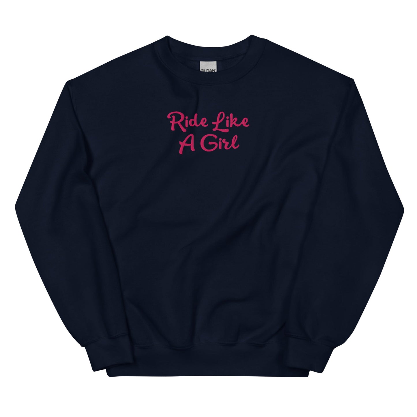 Unisex Sweatshirt - Ride/Girl - Embroidery - Pink