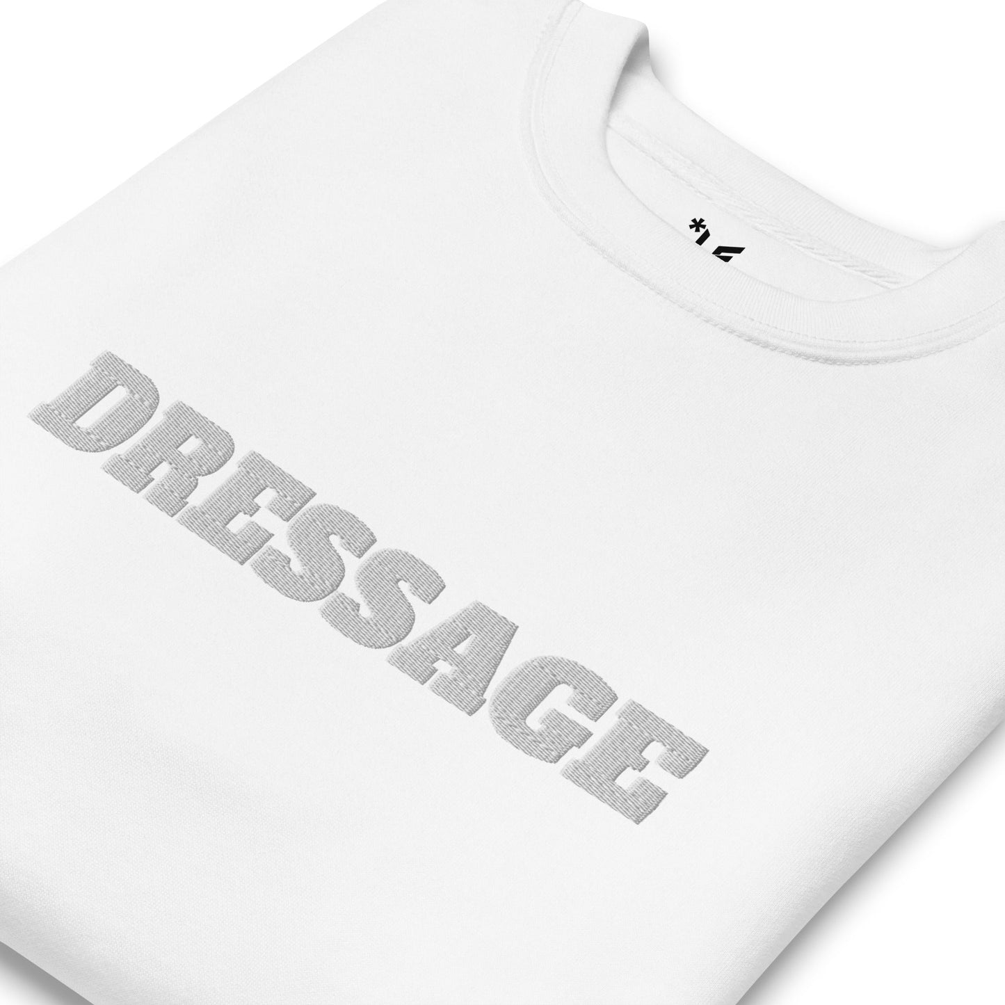 Unisex Premium Sweatshirt - Dressage (White On White) - Embroidered