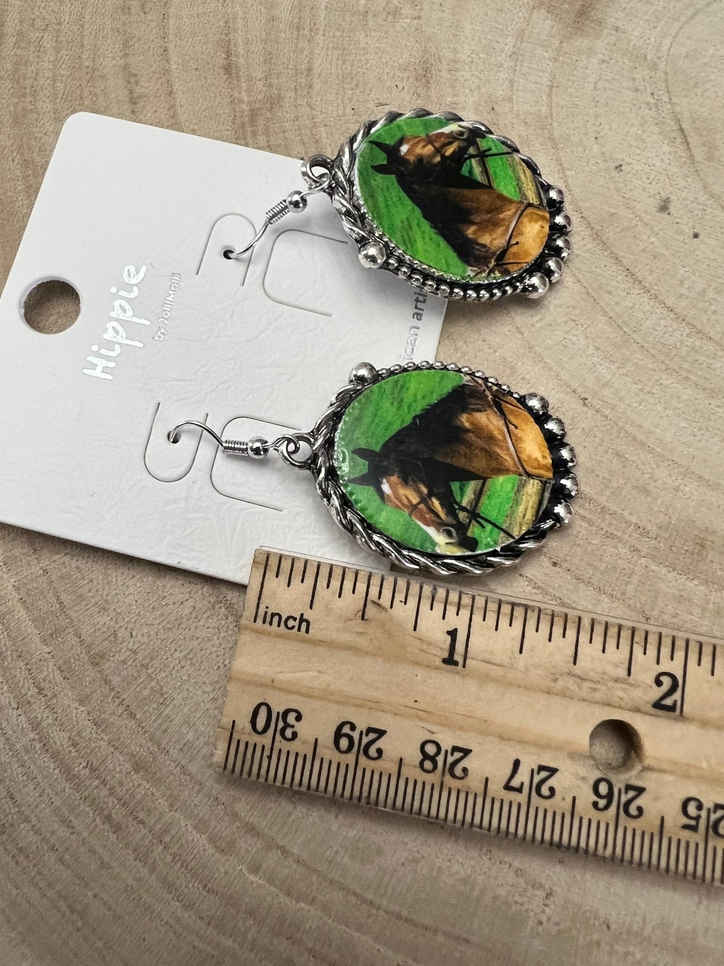 Western Framed Horse Fashion Earrings