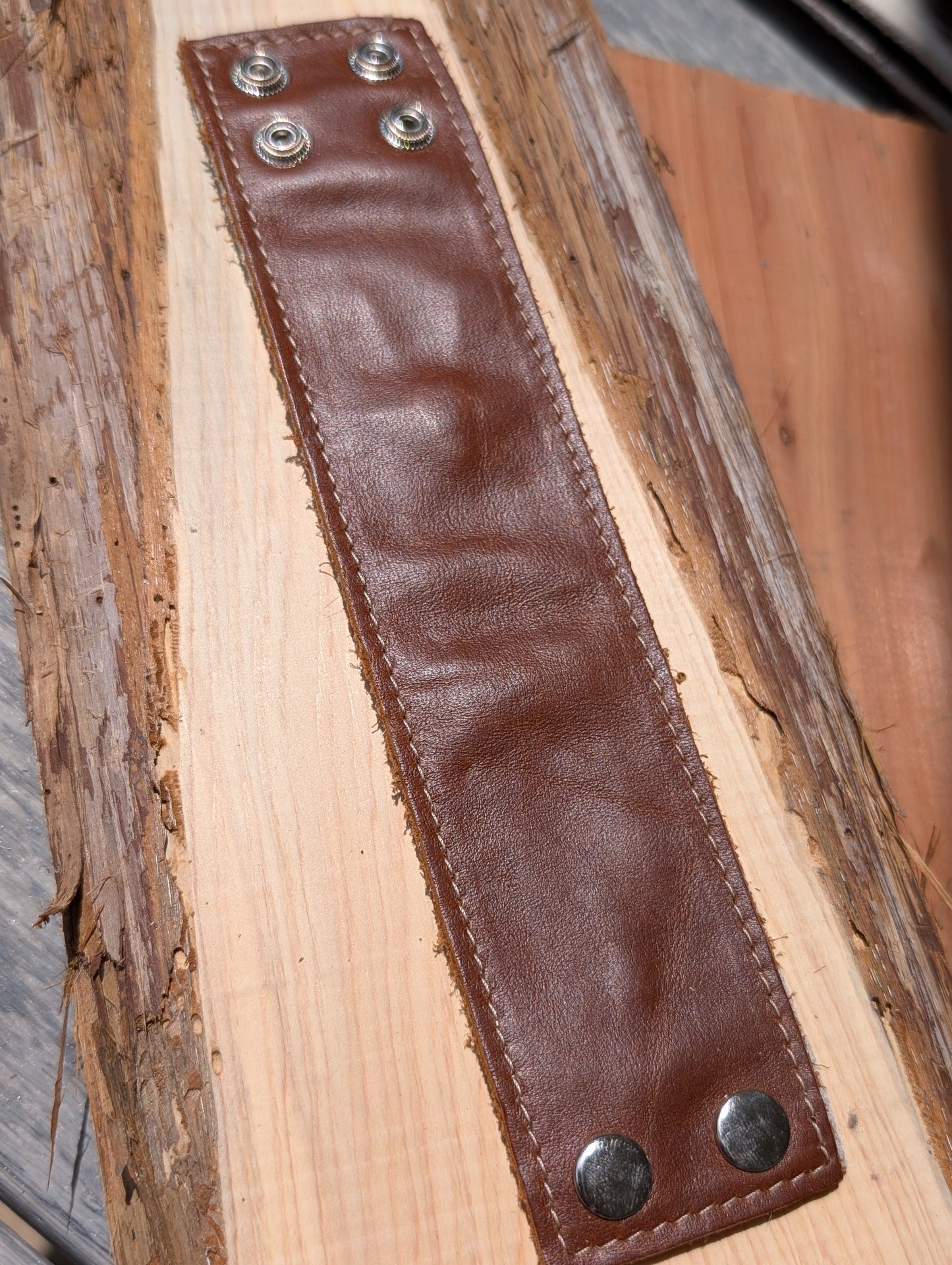 Genuine Leather Bracelet w/coin Zipper.