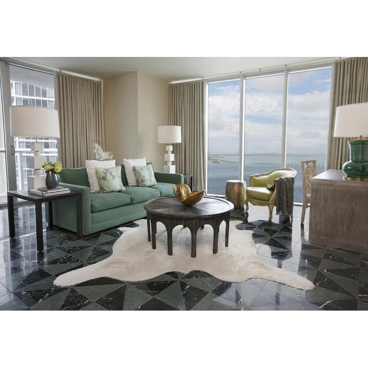 White Brazilian Cowhide Rug: XL