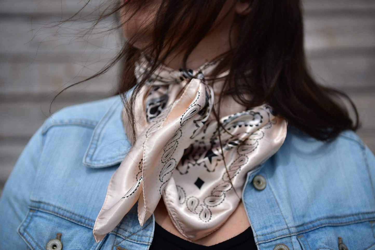 35X35" Pink & Silver Paisley Wild Rag / Scarf WR435