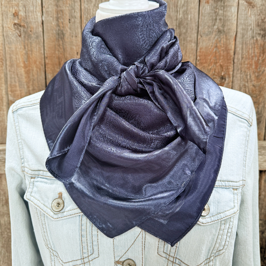 35X35" Navy Jacquard Wild Rag / Scarf WR4012