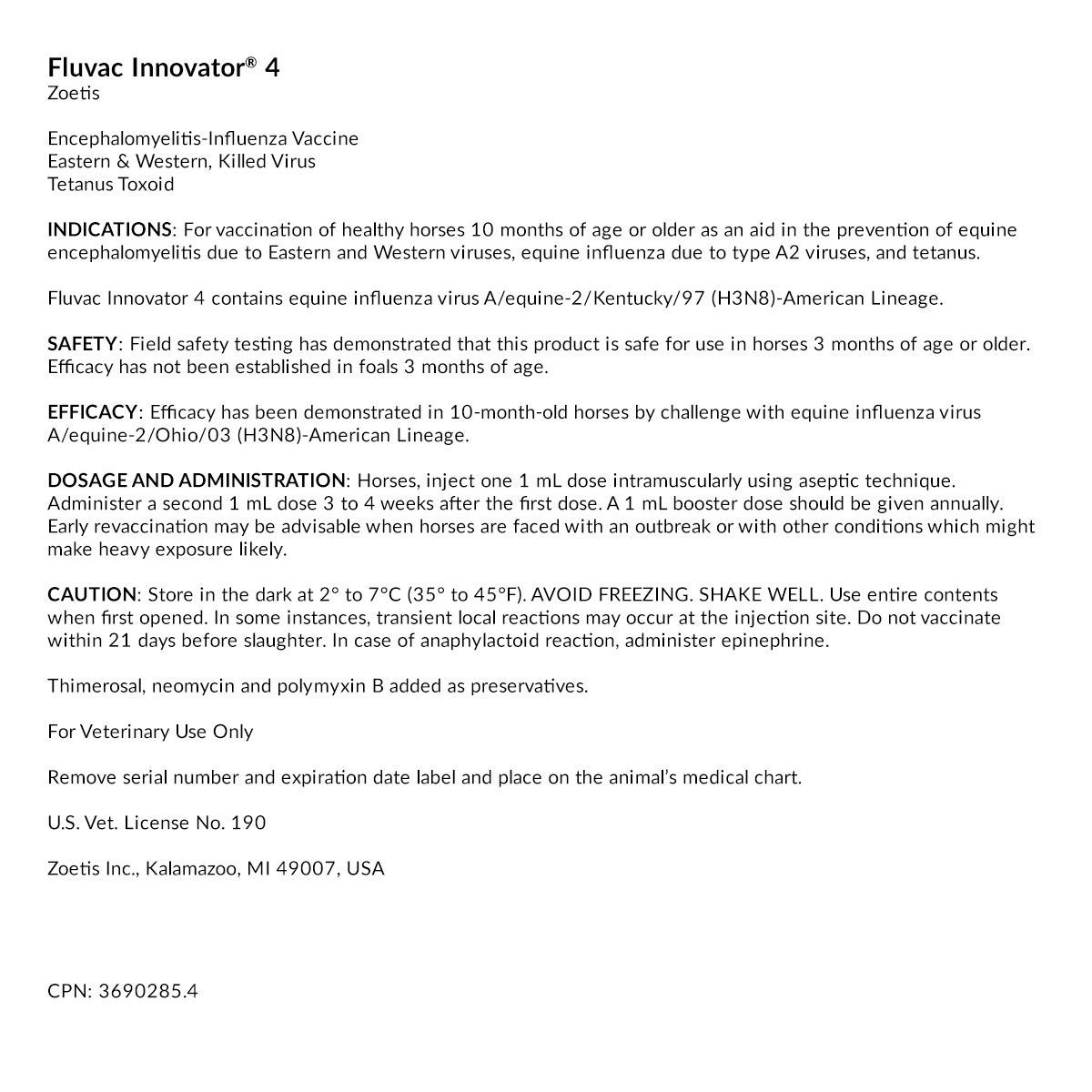 FLUVAC INNOVATOR® 4 1 ML DOSE