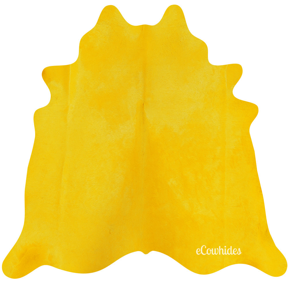 Yellow Dyed Cowhide Rug