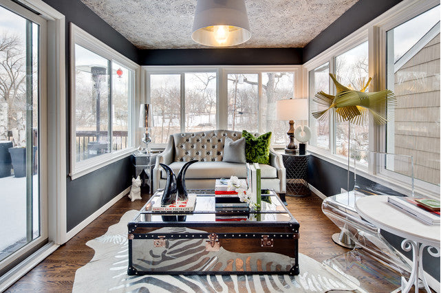 Zebra Silver Metallic On Off White Cowhide Rug