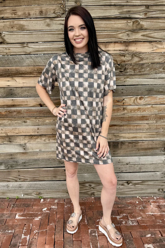Dusty Check Dress