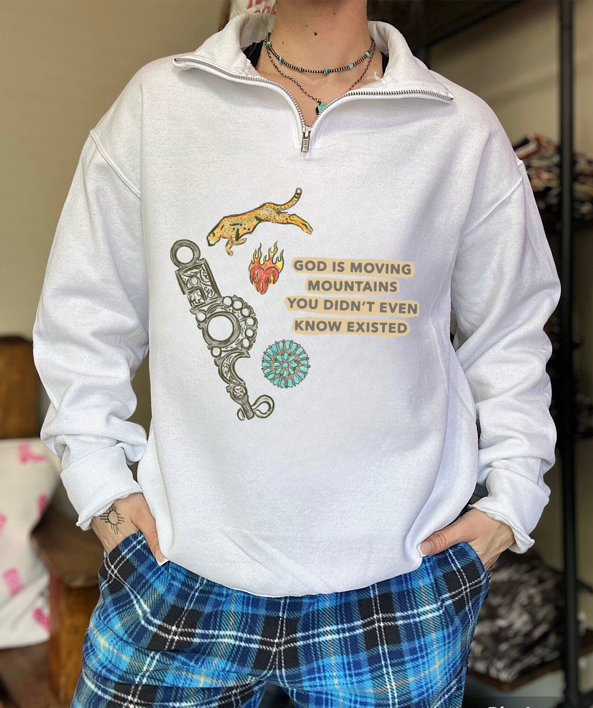 God Is Moving Mountains Quarter Zip