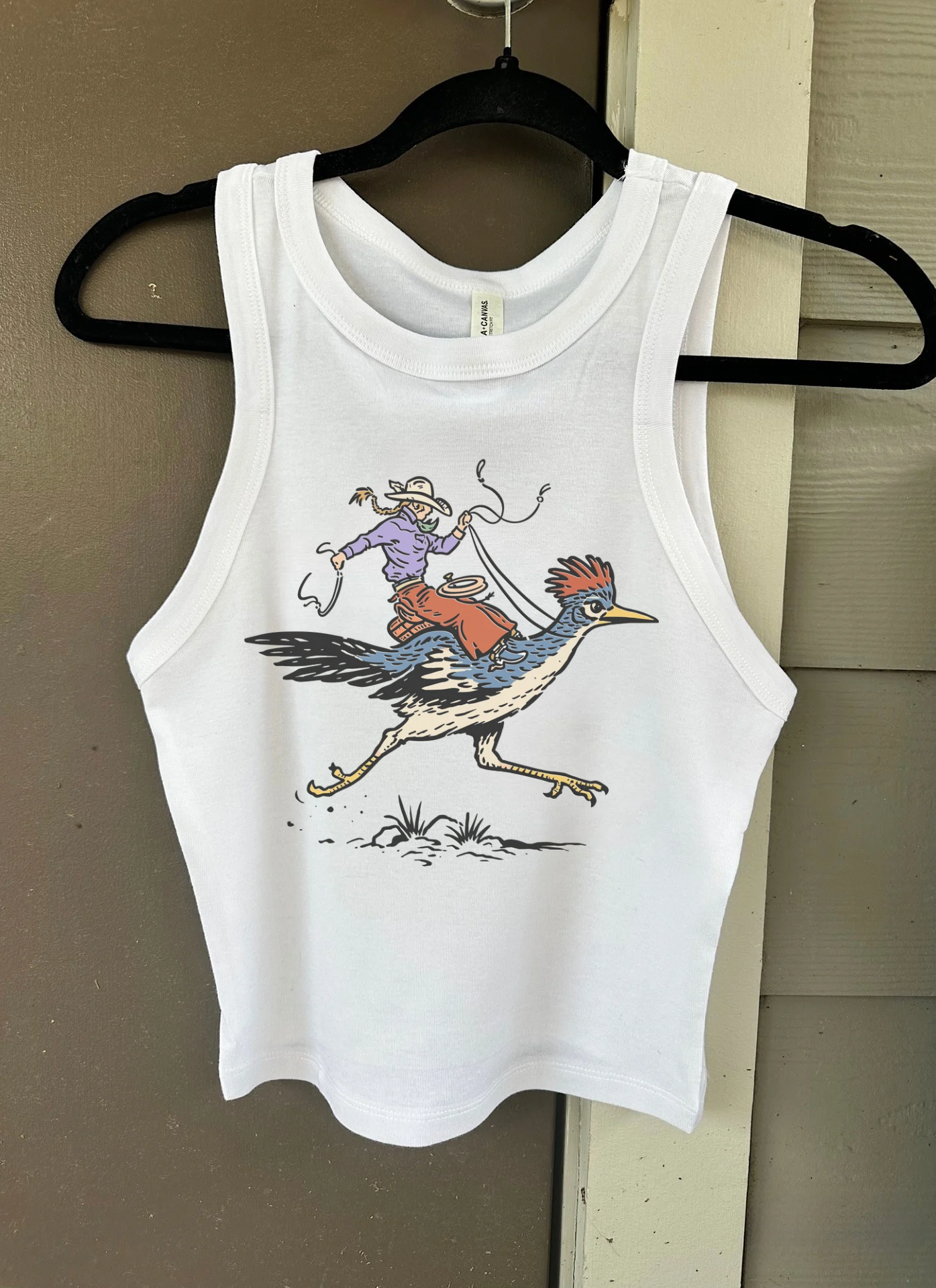 Cowgirl Roadrunner Cropped Tank