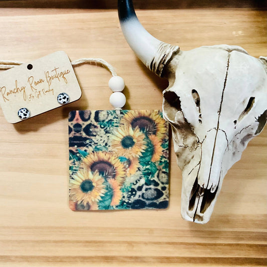 Sunflower Leopard Square Freshie