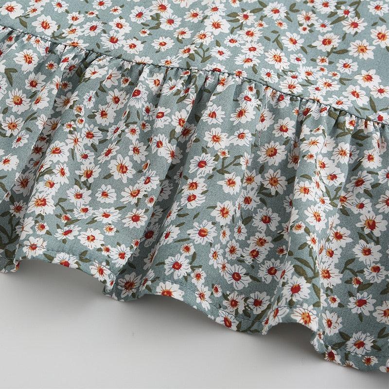 Floral Print Summer Dress Spaghetti Strap Mini Dress Ruffled