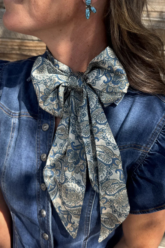 DUSTY DENIM PAISLEY Latigo / Twilly